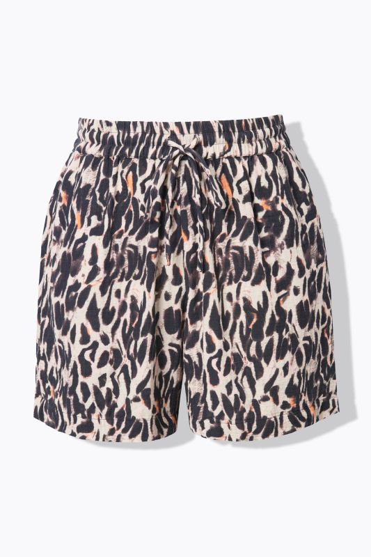 Short en mousseline, imprimé léopard XL, coupe Wide Legs