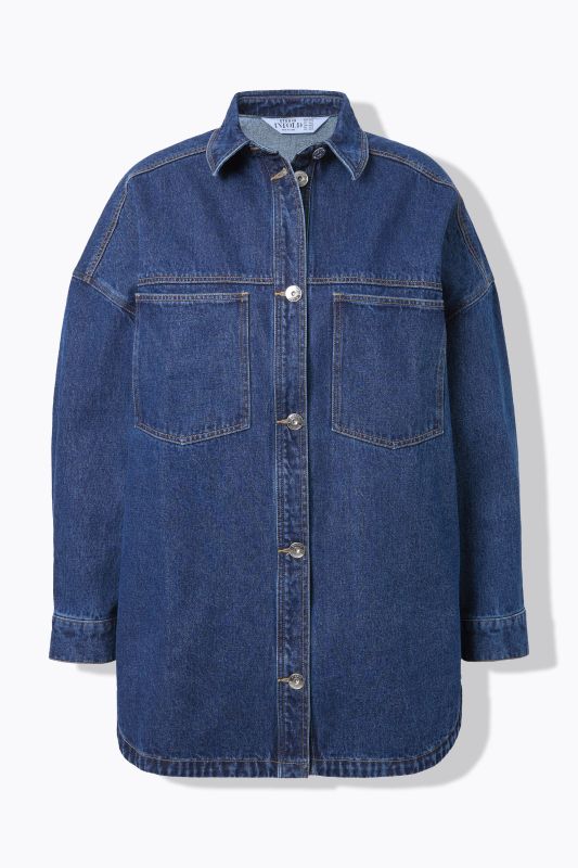 Chemisier en jean oversize, poches poitrine
