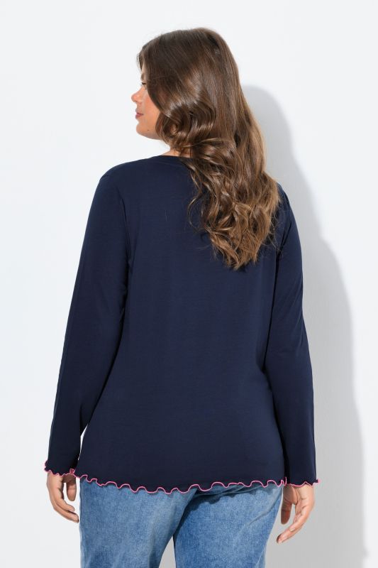 T-shirt manches longues et décolleté en V, OEKO-TEX MIG