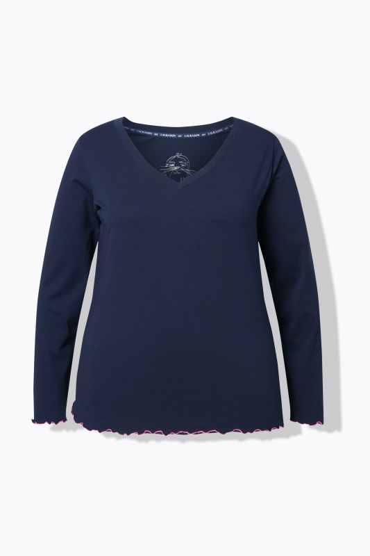 T-shirt manches longues et décolleté en V, OEKO-TEX MIG