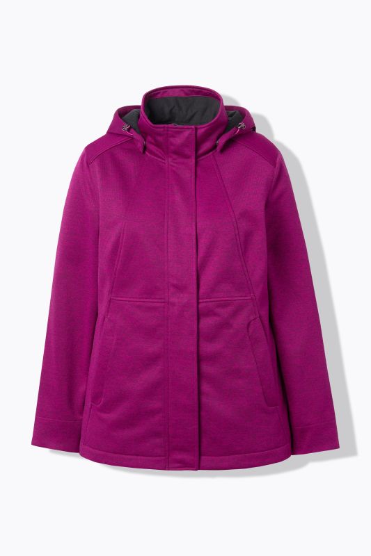Veste technique HYPRAR à capuche, tissu Softshell imperméable, fermeture à glissière à double sens