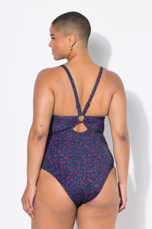 Maillot de bain à coques souples, imprimé léopard coloré