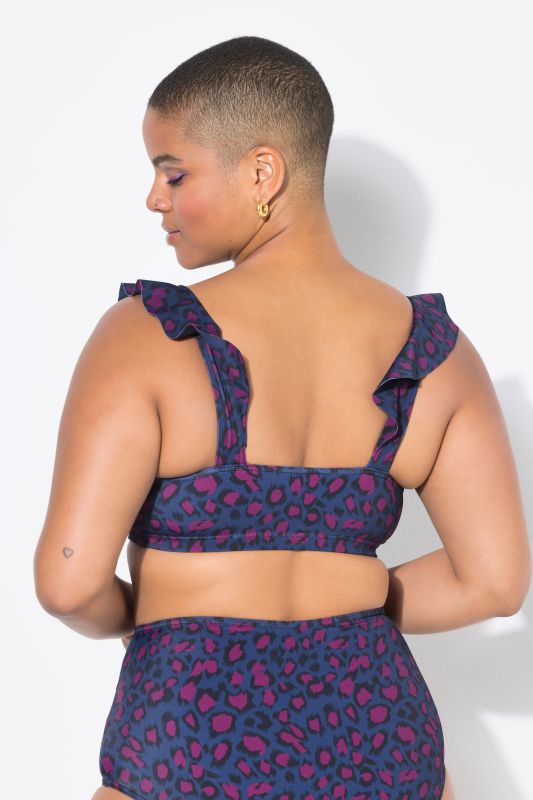 Haut de bikini, coques souples, imprimé léopard coloré