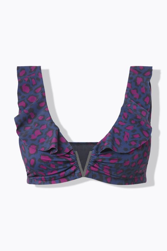 Haut de bikini, coques souples, imprimé léopard coloré
