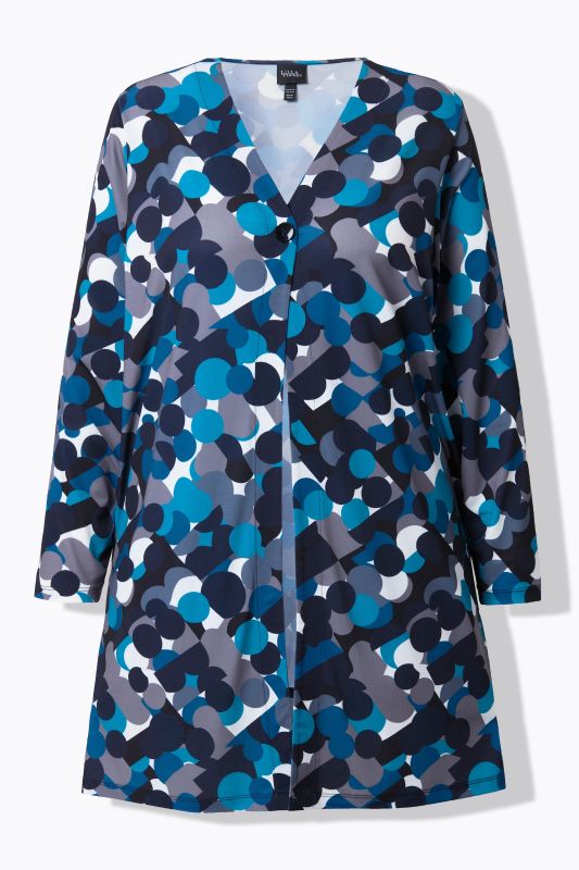 Veste en jersey, fermeture 1 bouton. Encolure en V et manches longues