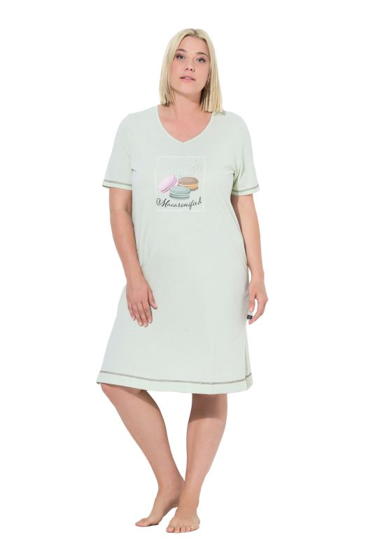 Grand t-shirt avec imprimé, col V et manches courtes