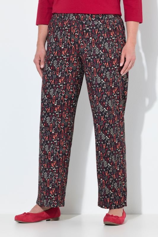 Pantalon en jersey, jambe droite et large, taille élastique