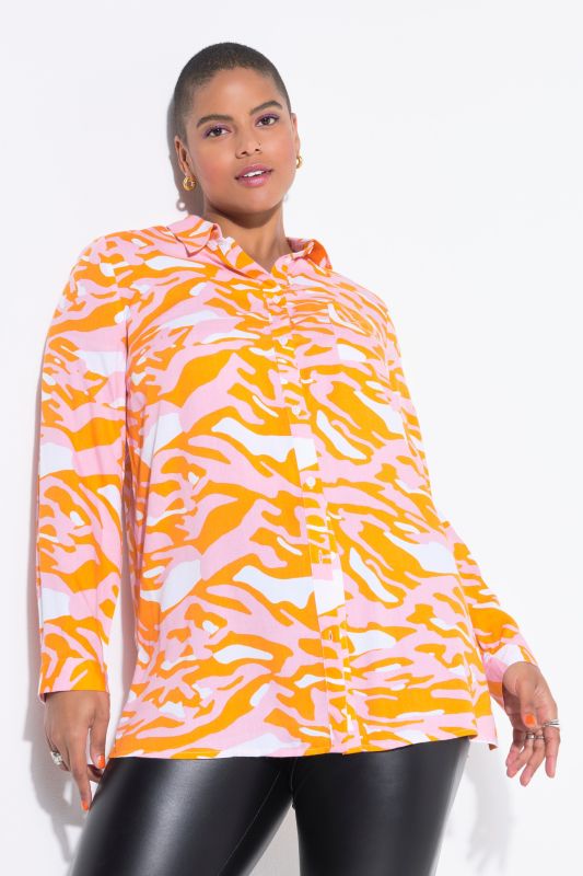 Chemisier Boxy Shape, imprimé camouflage zébré