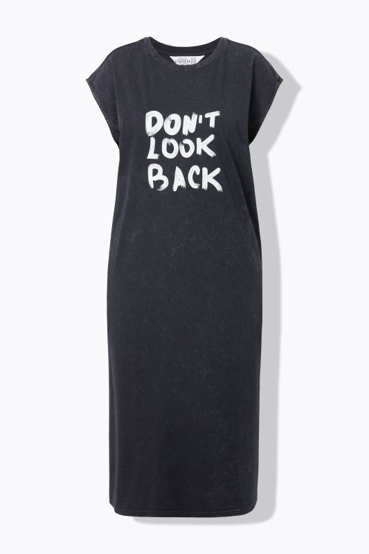 Robe midi en jersey, imprimé à message et coupe oversize