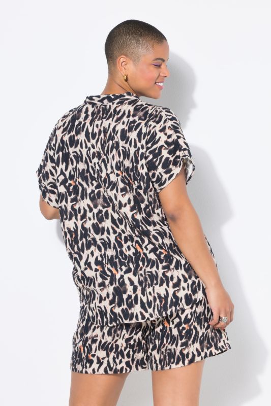 Blouse oversize en mousseline, imprimé léopard XL