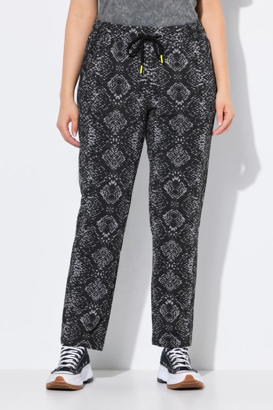 Pantalon de jogging motif peau de serpent, taille élastique et poches