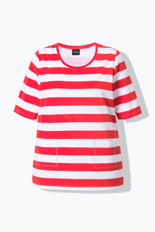 T-shirt rayé avec poches, décolleté rond et manches courtes, coupe Classic Fit
