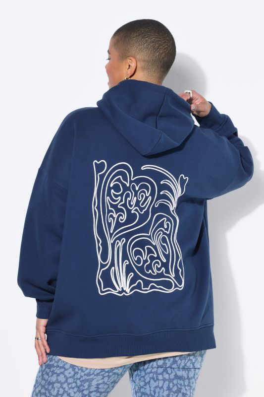 Sweat-shirt à capuche oversize, broderie dans le dos