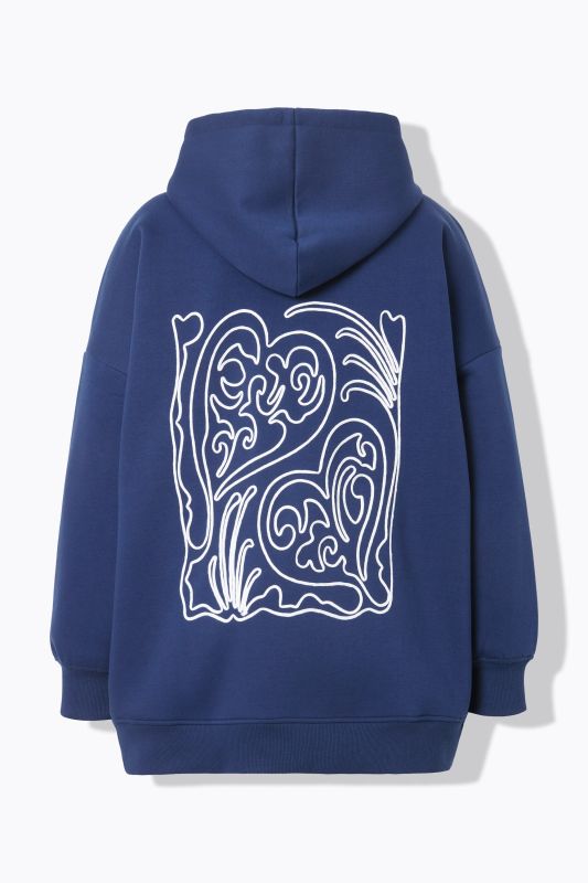 Sweat-shirt à capuche oversize, broderie dans le dos