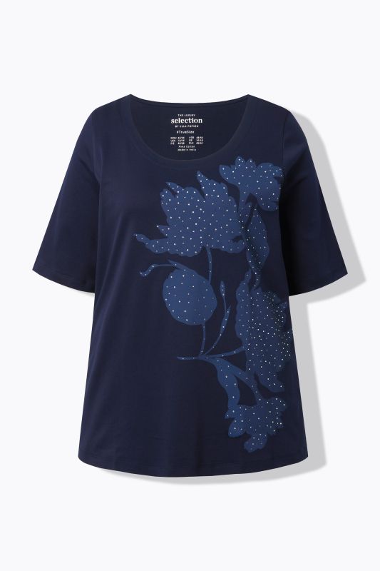T-shirt en coton Pima, décolleté rond et manches courtes, coupe évasée