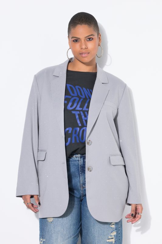 Blazer oversize. Strass fantaisie