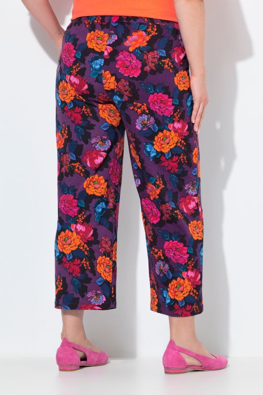 Pantalon 7/8 en jersey imprimé. Jambe droite et taille élastique
