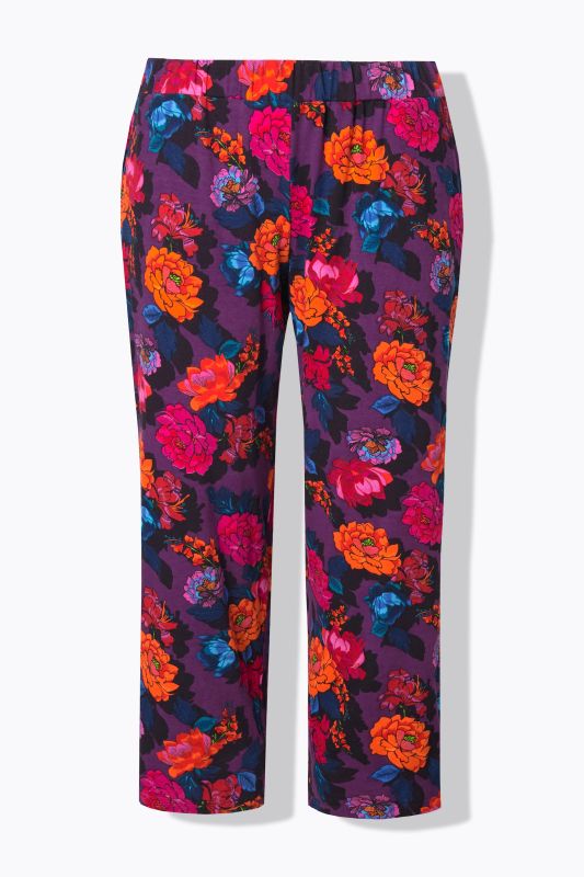 Pantalon 7/8 en jersey imprimé. Jambe droite et taille élastique