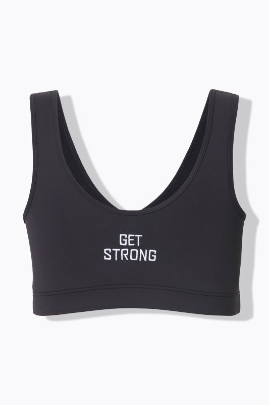 Soutien-gorge de sport, bande de soutien avec message GET STRONG