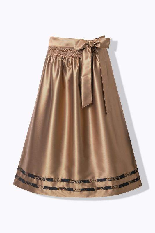 Tablier Dirndl réversible. Tissu smocké et rubans fantaisie