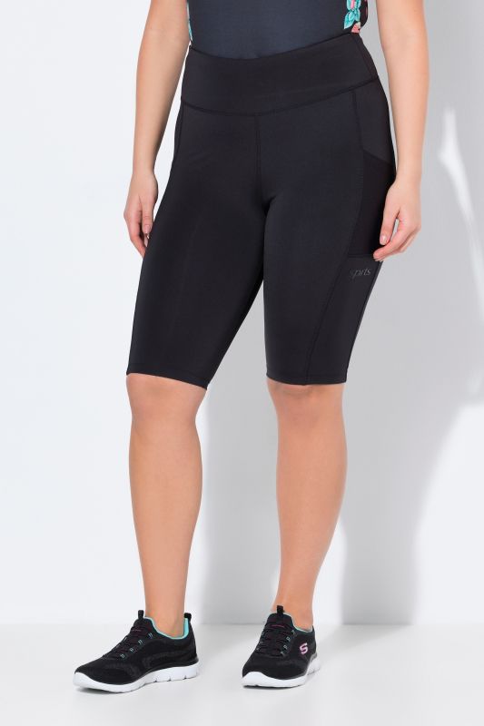 Legging court en matière recyclée, taille élastique et poche en mesh