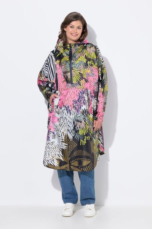 Poncho imperméable unisexe à capuche avec imprimé