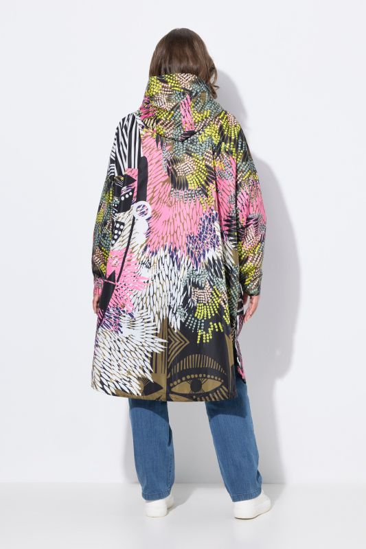 Poncho imperméable unisexe à capuche avec imprimé
