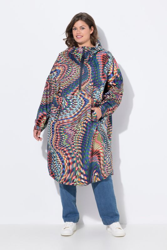Poncho imperméable unisexe à capuche avec imprimé