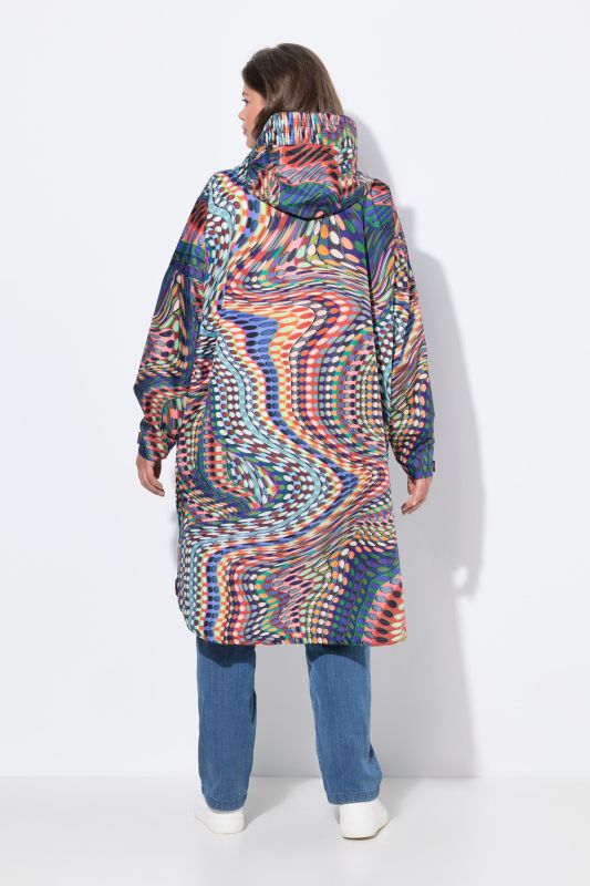 Poncho imperméable unisexe à capuche avec imprimé