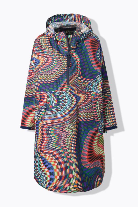 Poncho imperméable unisexe à capuche avec imprimé
