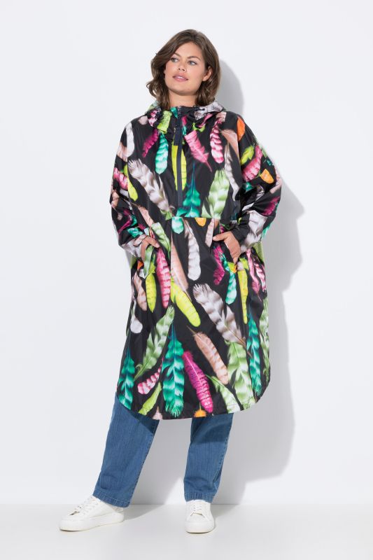 Poncho imperméable unisexe à capuche avec imprimé