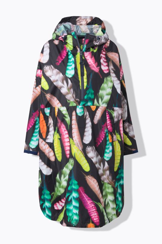 Poncho imperméable unisexe à capuche avec imprimé