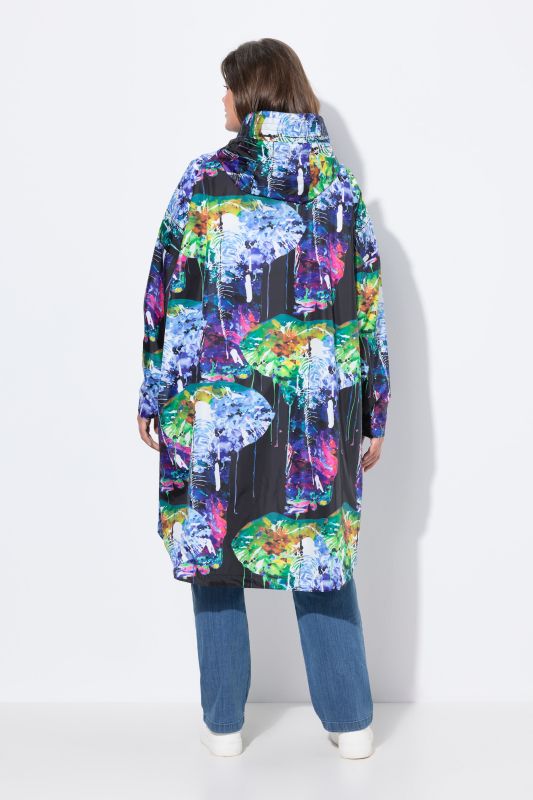 Poncho imperméable unisexe à capuche avec imprimé