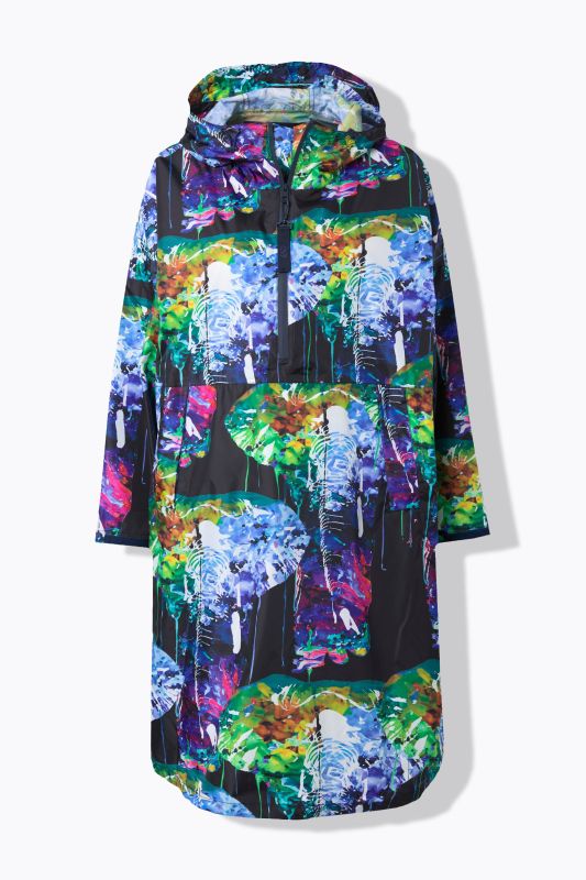 Poncho imperméable unisexe à capuche avec imprimé