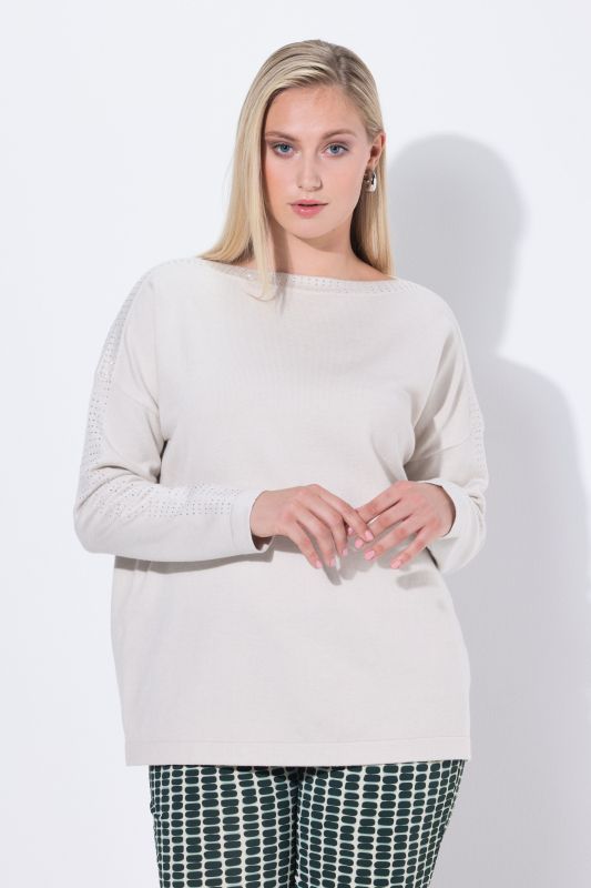 Pull oversize, encolure bateau et manches longues