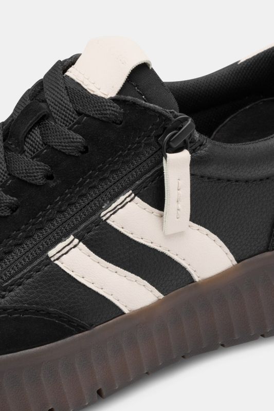 Sneakers en cuir Tamaris, semelle intérieure amovible – largeur confortable