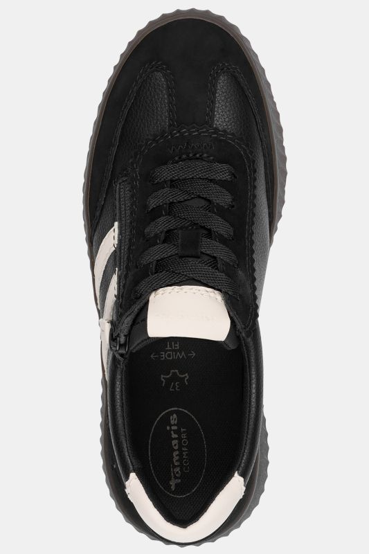 Sneakers en cuir Tamaris, semelle intérieure amovible – largeur confortable