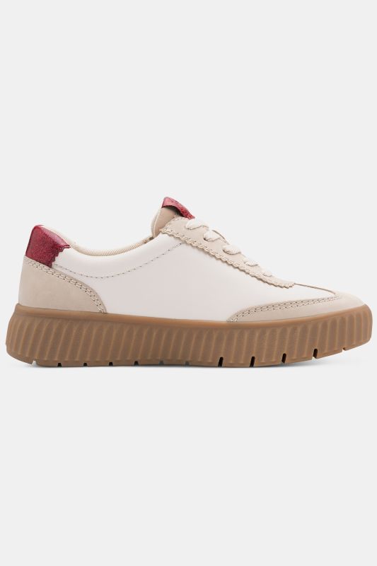 Sneakers en cuir Tamaris, semelle intérieure amovible – largeur confortable