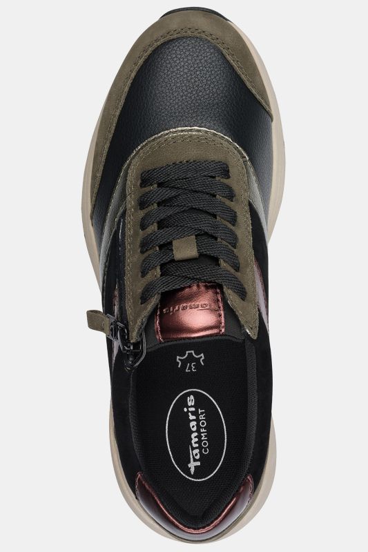 Chaussures en cuir Tamaris Comfort, spéciales Hallux Vagus, modèle Wide Fit avec fermeture zippée