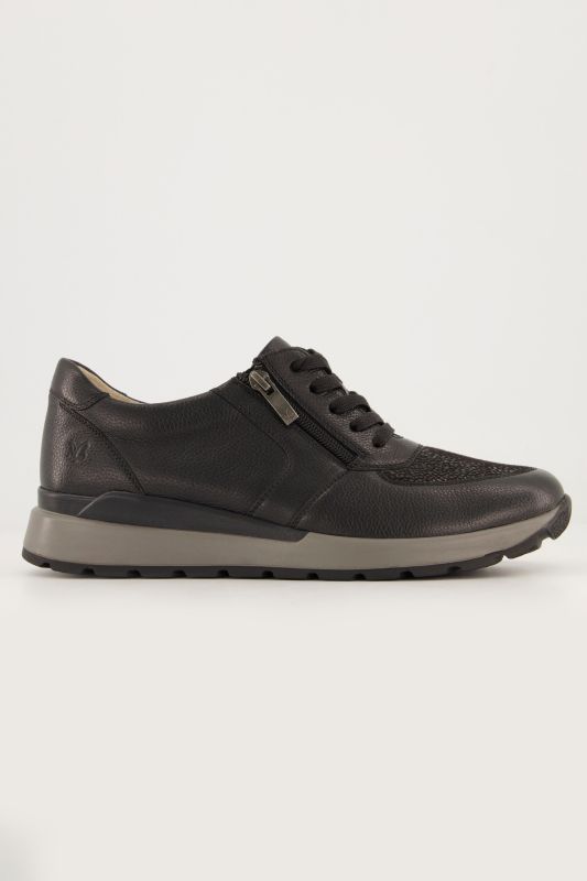 Sneakers en cuir Caprice, fermeture zippée, semelle de propreté amovible - largeur H