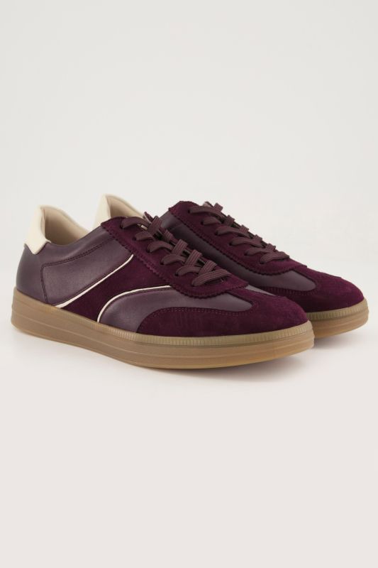 Sneakers en cuir Remonte, style rétro, semelle intérieure amovible - largeur G