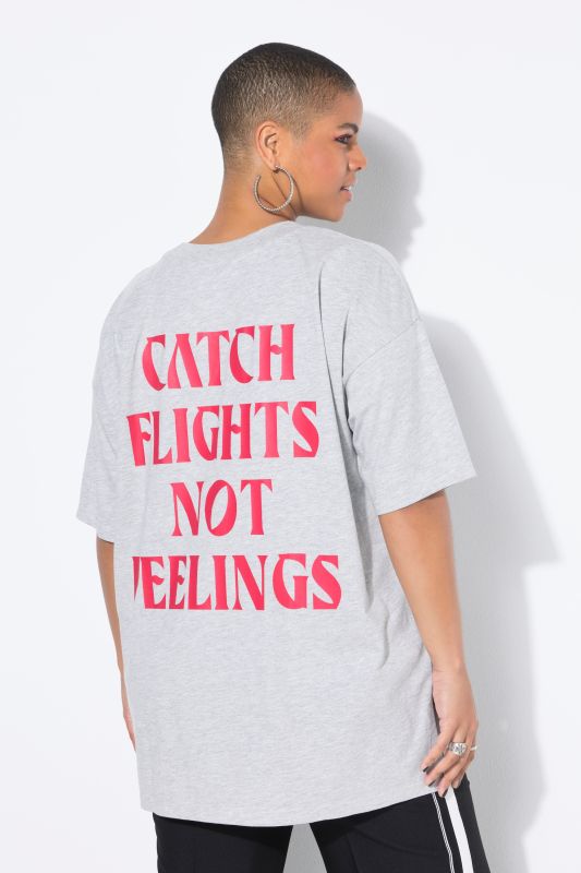 T-shirt oversize. Manches courtes. Motif avion