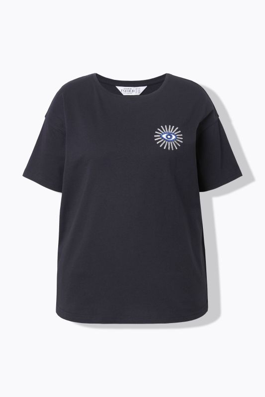 T-shirt oversize. Manches courtes. Motif œil scintillant