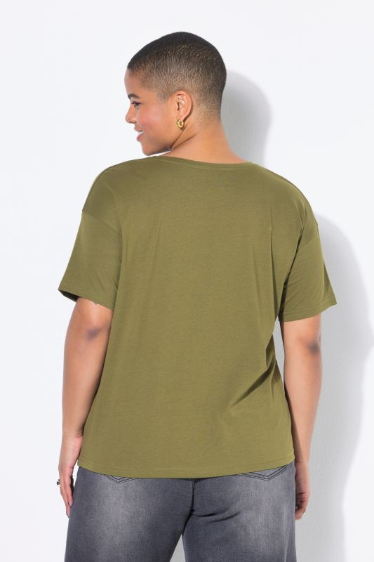 T-shirt oversize. Manches courtes. Motif œil scintillant