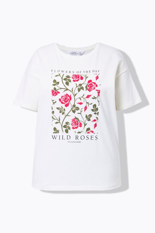 T-shirt oversize. Manches courtes. Imprimé floral