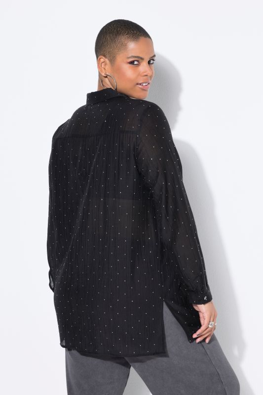 Chemisier à strass scintillants. Coupe Boxy Shape