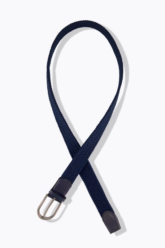 Ceinture extensible, boucle métallique et aspect tressé