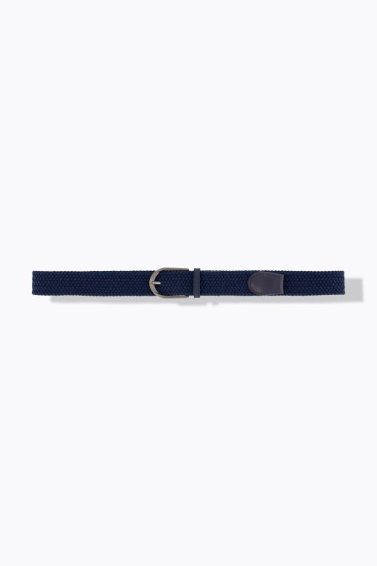 Ceinture extensible, boucle métallique et aspect tressé