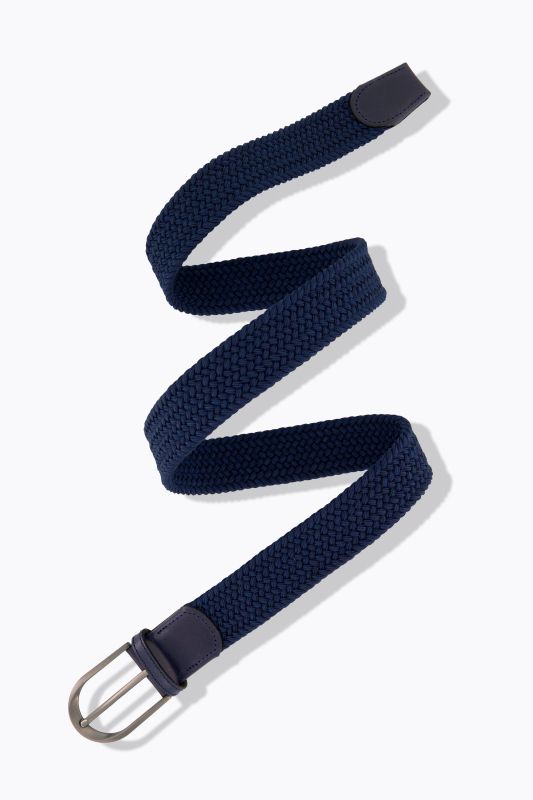 Ceinture extensible, boucle métallique et aspect tressé
