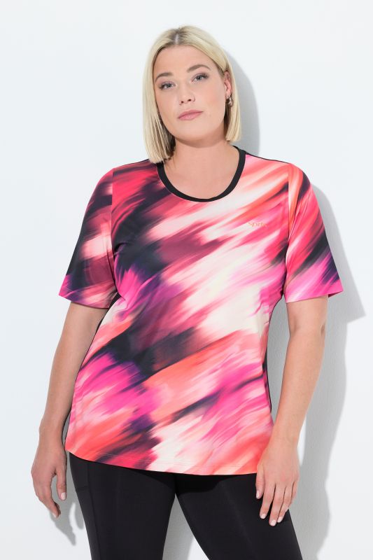 T-shirt décolleté rond et manches courtes, découpe dans le dos, matière recyclée
